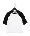 Kinder T-shirt Baseball Bella Tee 3200T White/Black